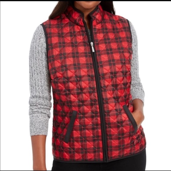 Karen Scott Jackets & Blazers - SOLD! Karen Scott M/L Plaid Quilted Vest
